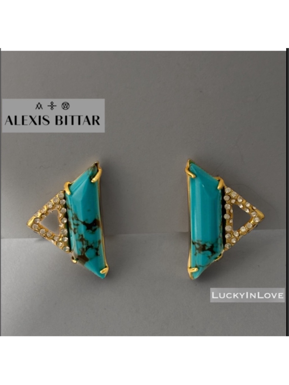 ALEXIS BITTAR • Turquoise Triangular Huggie Earrings
